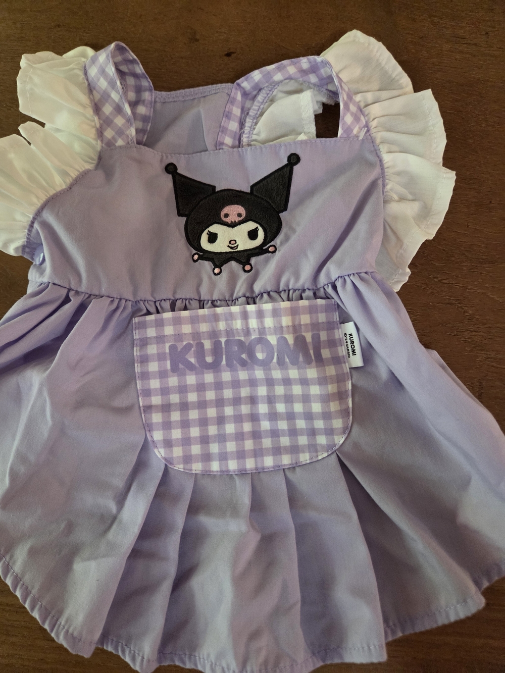 Sanrio Kuromi Purple Gingham Pet Dress Small Dog/Cat 37 x 22 cm - Picture 2 of 4